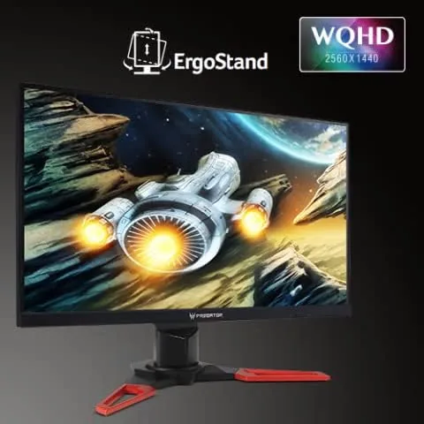 Close view of the Predator monitor inputs including DisplayPort and HDMI