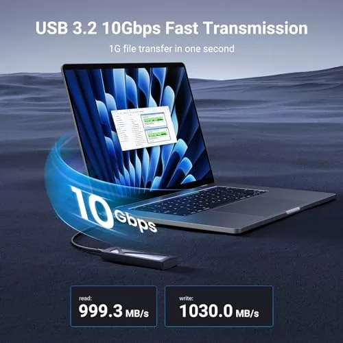 Close look at the UGREEN SSD Enclosure Tool-Free USB C External 10Gbps M.2 NVMe build quality