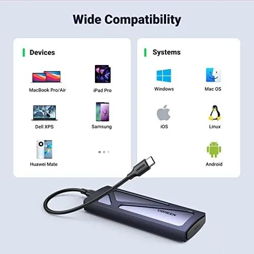 The UGREEN SSD Enclosure Tool-Free USB C External 10Gbps M.2 NVMe compared in context