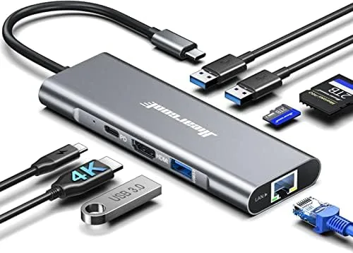 Overview of the Hiearcool USB C Hub, USB C Dock with Ethernet, 4K@60