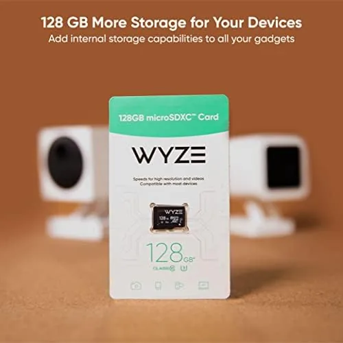 The Wyze microSD card next to its SD adapter