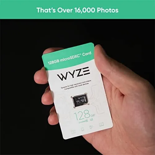 The Wyze microSD card installed in a security camera