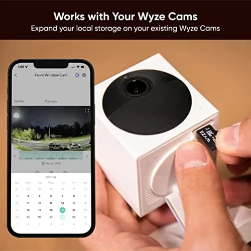 The Wyze microSD card installed in a handheld device