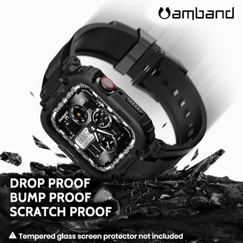 The amBand M1 case on a wrist during a workout with weights