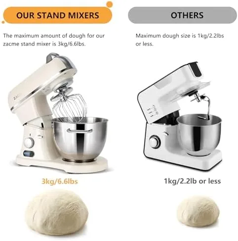 The dough hook kneading a stiff bread dough in the 8 liter bowl