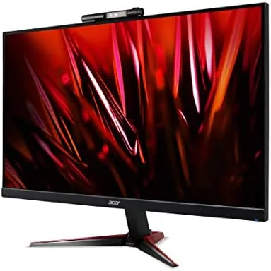 The rear of the monitor showing the DisplayPort, HDMI, and VGA connections