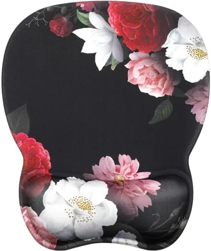 MROCO Ergonomic Mouse Pad with Gel Wrist Rest, 9.4 x 8.1 in, Black Flower Review: Tested and Rated
