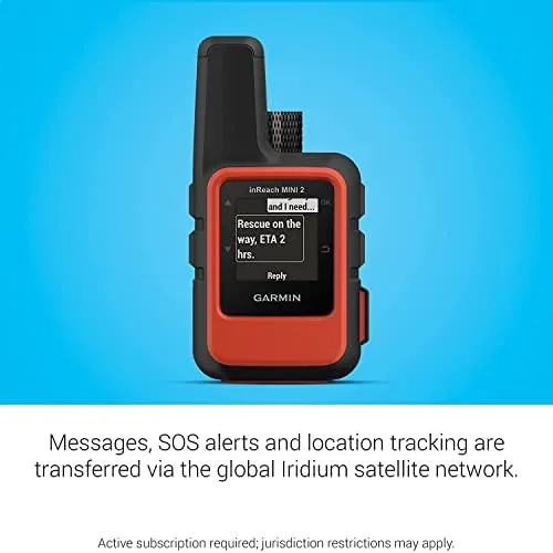 The Garmin inReach Mini 2 Portable Satellite Communicator/GPS Navigator (Flame Red) compared in context