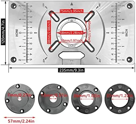 Close look at the Router Table Insert Plate Table Aluminium Insert Plate Router Trimmer build quality