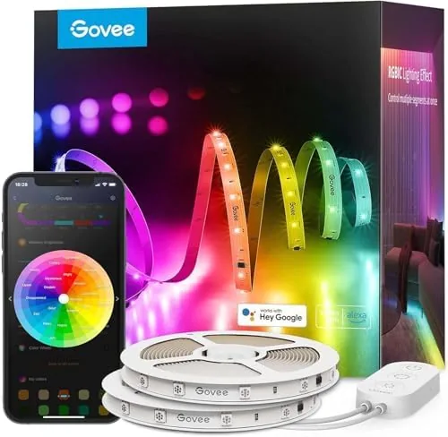Govee RGBIC strip box and the coiled 100 foot strip