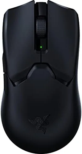 The Razer Viper V2 Pro wireless mouse in black on a gaming mousepad