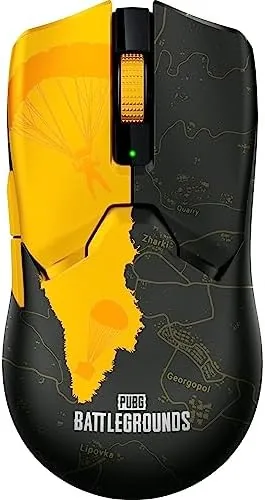 The mouse with the software showing DPI levels and on-mouse sensitivity controls