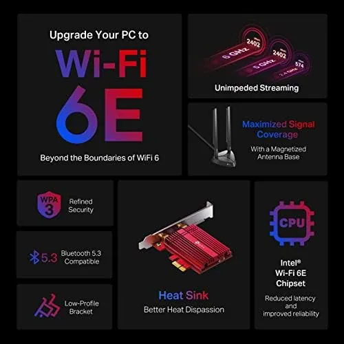 Close look at the TP-Link WiFi 6E Intel AX210 AXE5400 PCIe WiFi Card for build quality