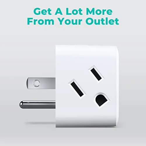 Another view of the KMC Smart Plug 4-Pack, Side 3-Outlet Extender, Compatible with Google