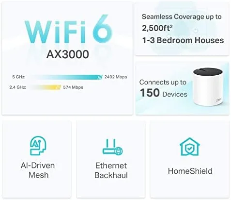 The Deco app showing connected devices and a running speed test result