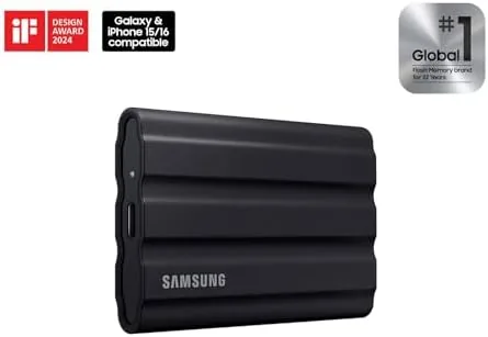 Close look at the Samsung T7 Shield Portable SSD 1TB, USB 3.2 Gen 2 build quality