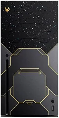 Halo Infinite Edition beside a standard Xbox Series X