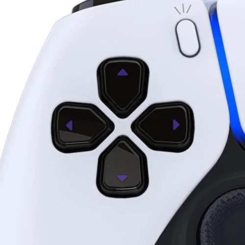 The four face buttons in black and clear with purple PlayStation symbols