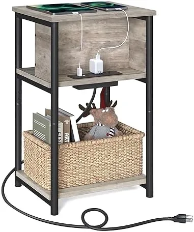 VASAGLE Side Table with Charging Station, 3-Tier Small End Table | Nightstand with USB Review: Tested and Rated