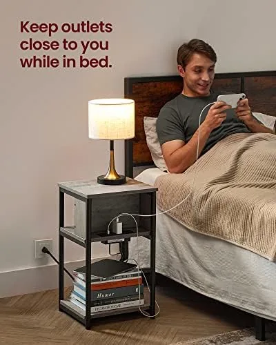 Testing the VASAGLE Side Table with Charging Station, 3-Tier Small End Table over two weeks