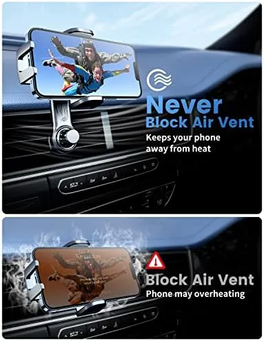 Close up of the vent clip hooks and depth clamp on a car vent