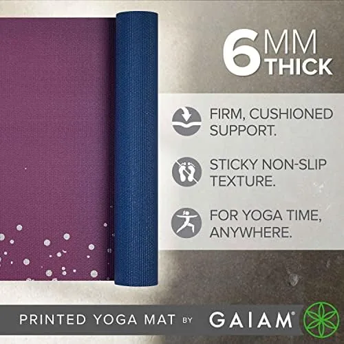 Close look at the Gaiam Premium Yoga Mat, 6mm Thick Print Mat | Premium build quality
