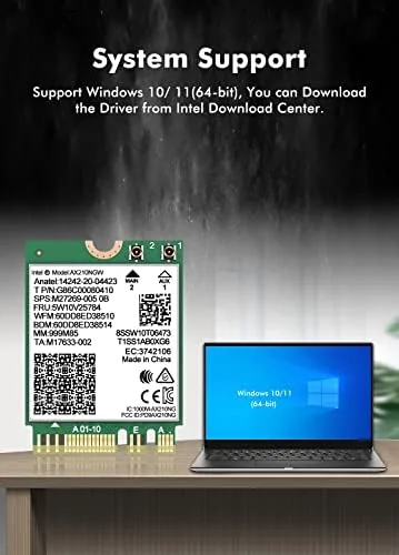 The WiFi 6E Wireless Card Intel AX210 NGW Bluetooth 5.3 Tri-Band compared in context