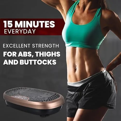 Loop resistance bands clipped to the sides of the vibration plate