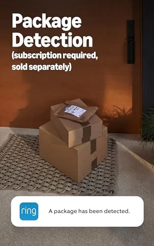Homeowner checking the Ring app on a smartphone at the front door