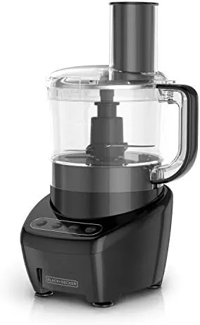BLACK+DECKER 8 cup food processor assembled on a kitchen counter