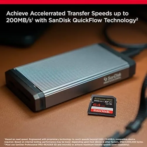 Close look at the SANDISK 64GB Extreme PRO SDXC UHS-I Memory Card - C10 build quality