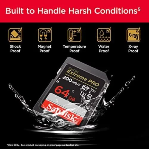 Another view of the SANDISK 64GB Extreme PRO SDXC UHS-I Memory Card - C10