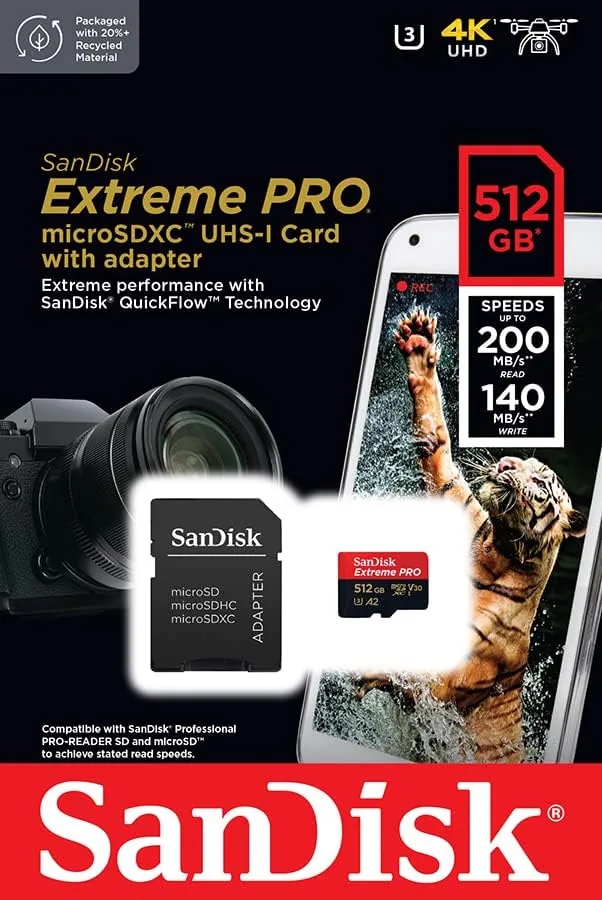 Phone showing large apps installed on the card running smoothly