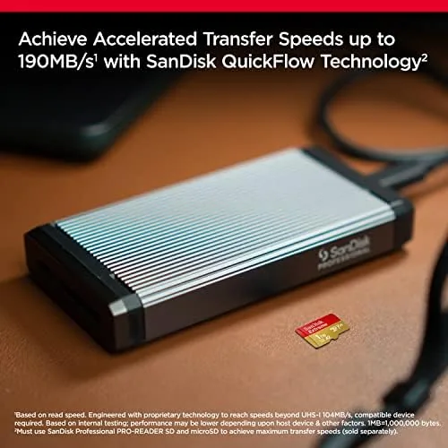 Different SANDISK microSD card capacities shown side by side