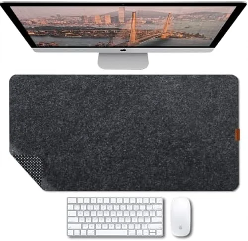 Overview of the Bright Stone Felt Desk Mat,Non-Slip Mouse Pad, 27.5"x11.8" Office Supplies
