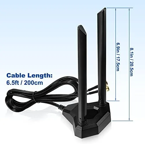 Close look at the Eightwood Dual Band WiFi Antenna 2.4GHz 5GHz RP-SMA WiFi Antennae build quality