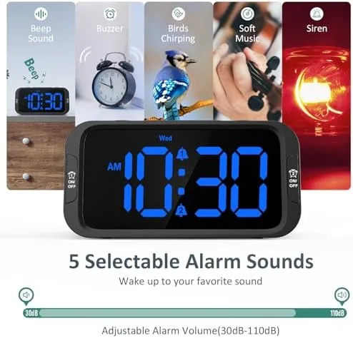 The Odokee Digital Dual Alarm Clock for Bedroom with 0-100% Dimmable in real use