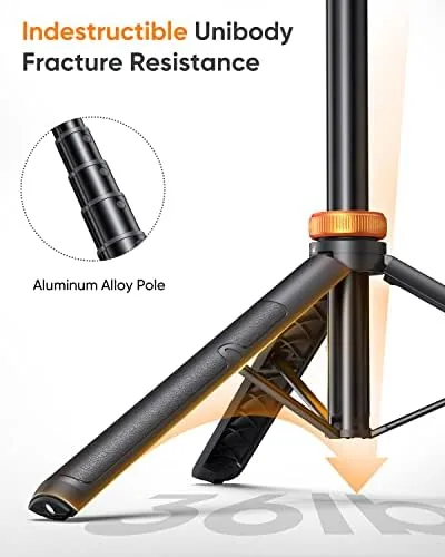 Close look at the EUCOS 62" Phone Tripod, Tripod for iPhone & Selfie Stick build quality