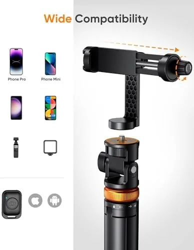 The EUCOS 62" Phone Tripod, Tripod for iPhone & Selfie Stick in real use