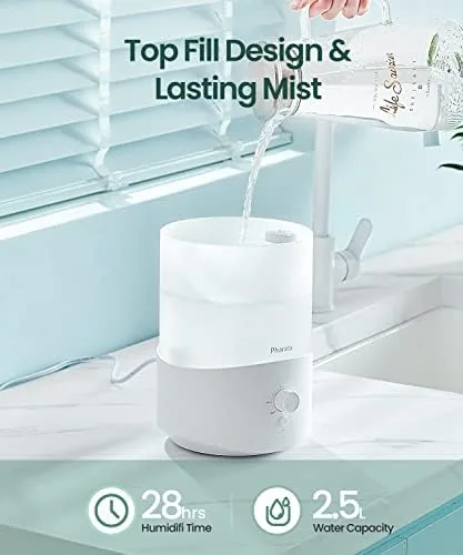 Close look at the Pharata Humidifiers for Bedroom Large Room, 2.5L Cool Mist Humidifier build quality