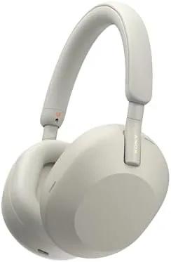 Sony WH-1000XM5 Premium Noise Cancelling Wireless Headphones, Silver | Auto NC Optimizer, Up to Review: Tested and Rated