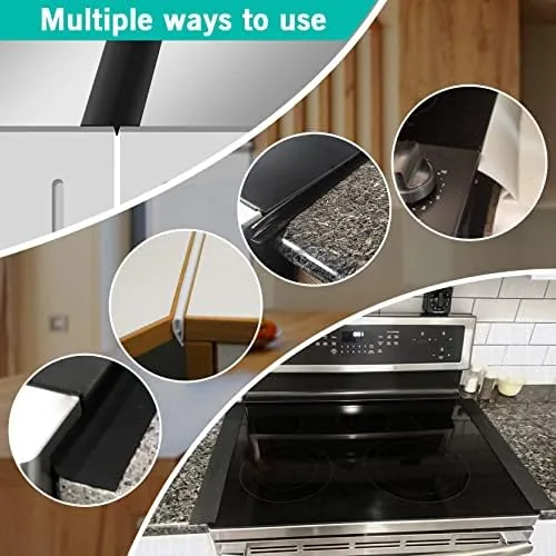 Clean kitchen counter with the gap cover installed and wiped down