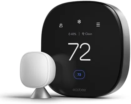 Front view of the ecobee Smart Thermostat Premium on a wall