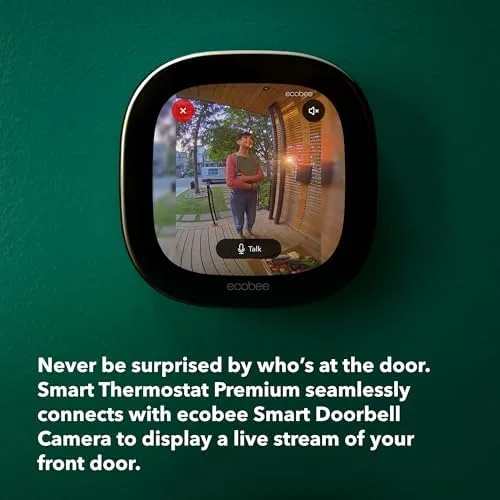 The ecobee Smart Thermostat Premium with its room sensor at home