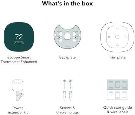 The ecobee touchscreen showing the temperature and schedule settings