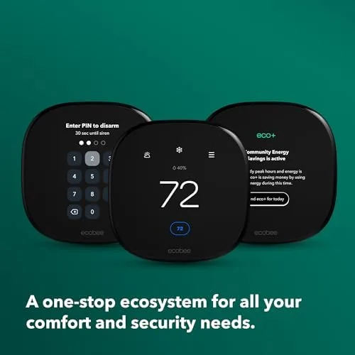 The ecobee Enhanced compared side by side with a basic programmable thermostat