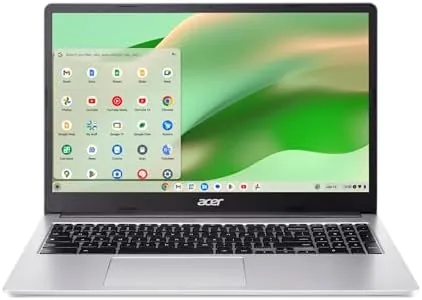 Acer Chromebook 315 open on a desk with the full HD display showing