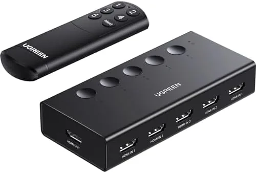 Overview of the UGREEN HDMI Switch 5 in 1 Out, 4K@60Hz, with Remote