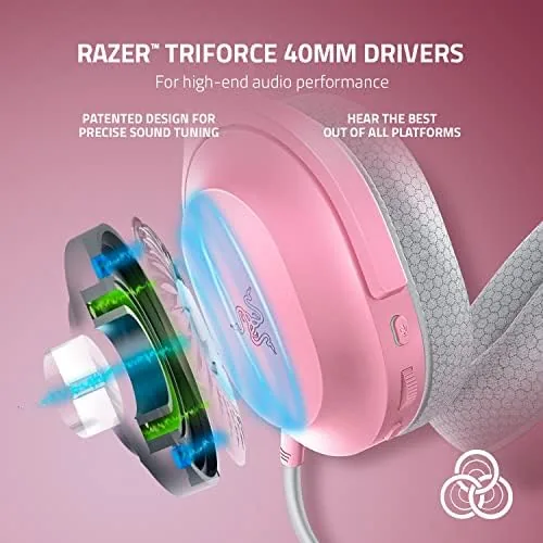 Razer Barracuda X Quartz Pink next to rival headsets