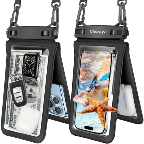 Niveaya IPX8 Double Space Waterproof Phone Pouch (up to 8.3") -2 Pack Waterproof Phone Review: Tested and Rated